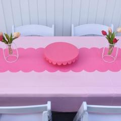 Black Scallop Disposable Table Runner. 5 Pack 14 x 108 inch, Plastic Table Runner Adds A Pop of Color To Your Party Table#