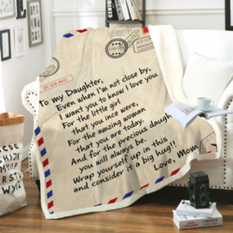 Cheap Sherpa Throw Blanket, Custom Design Love Letter Blanket/