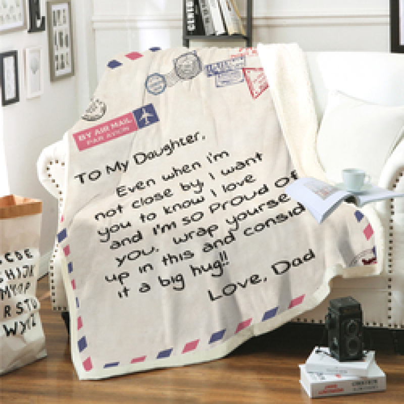 Cheap Sherpa Throw Blanket, Custom Design Love Letter Blanket/