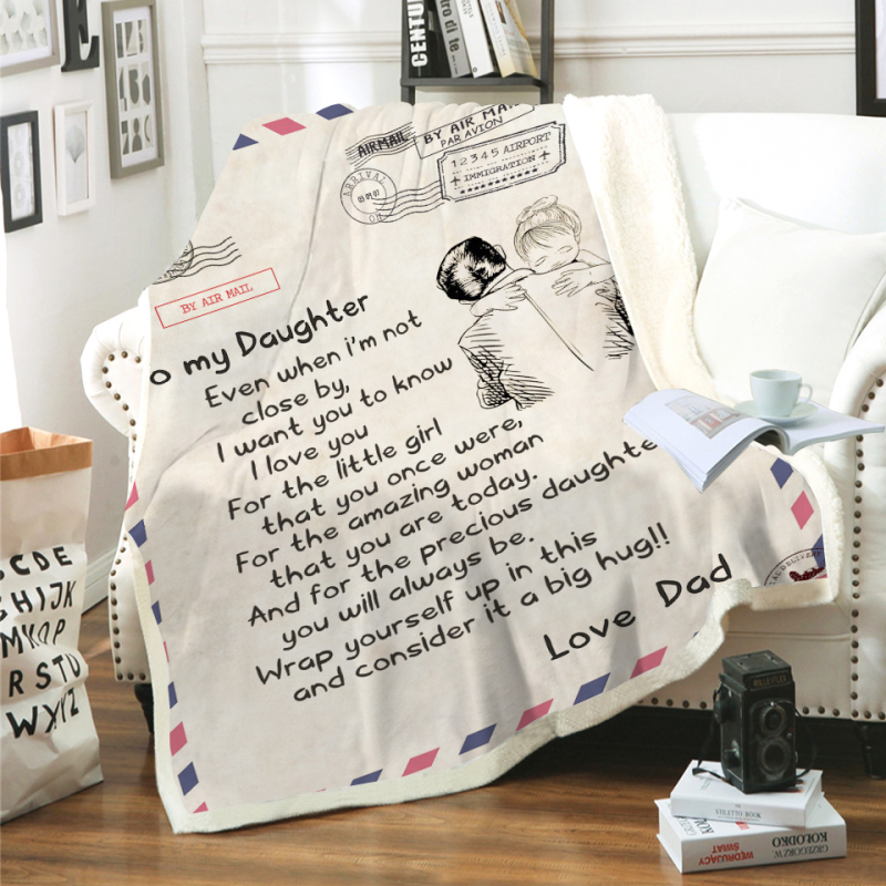 Cheap Sherpa Throw Blanket, Custom Design Love Letter Blanket/
