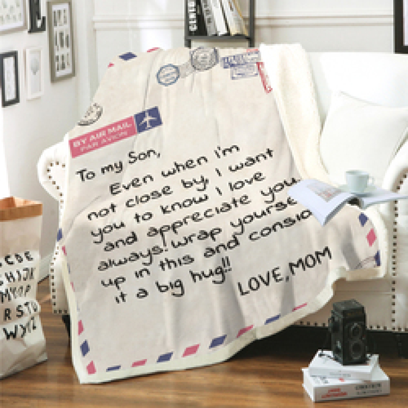 Cheap Sherpa Throw Blanket, Custom Design Love Letter Blanket/