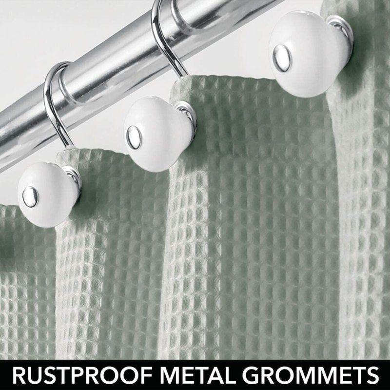 Waffle Grey Fabric Shower Curtain for Hotel and Bathroom,Customized  Bathroom Curtain Waterproof Thick Grey Shower curtain/