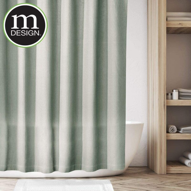 Waffle Grey Fabric Shower Curtain for Hotel and Bathroom,Customized  Bathroom Curtain Waterproof Thick Grey Shower curtain/