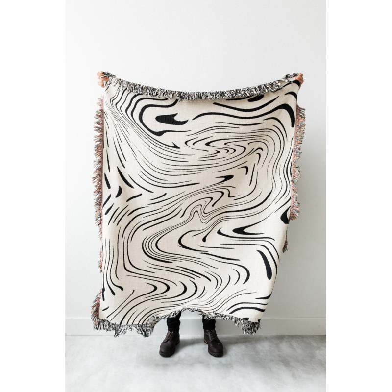 Casual Blankets Black Carpet Decoration Wave Carpet Sofa Leisure Single Tapestry Sofa  Throw Blankets /