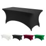 4/ 6/8/10 ft Stretch Rectangle Table Cover Spandex Table Cloth Wedding Cocktail Banquet Party wrinkle free tablecloth Hotel Home