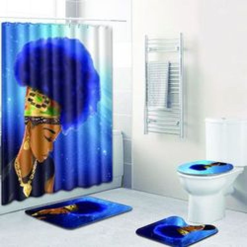 African American Products Sell Black Girl Magic 3D Shower Curtain Set, High Quality Africa Bath Shower Curtain Set/