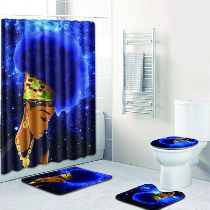 African American Products Sell Black Girl Magic 3D Shower Curtain Set, High Quality Africa Bath Shower Curtain Set/