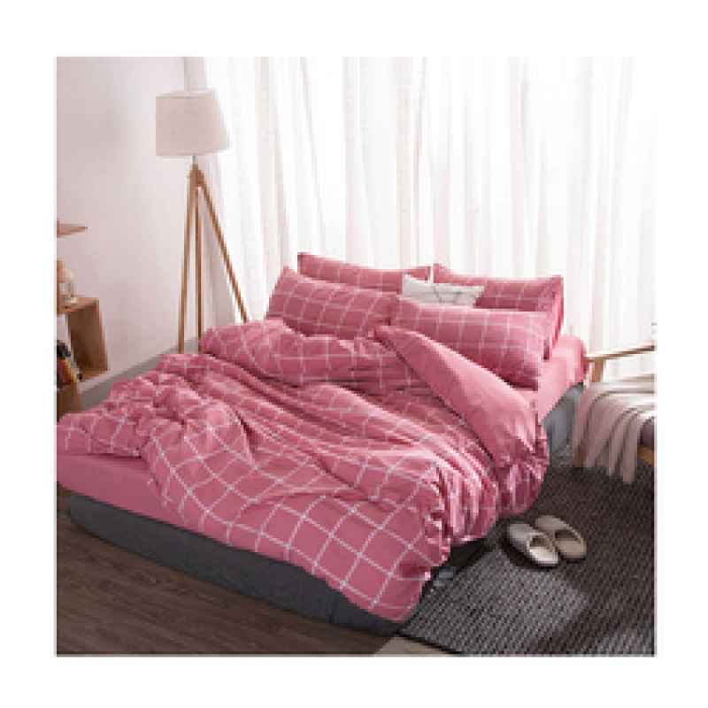 Wholesale Comforter Bedding Set, White And Rose Red Plaid Bedding Sets Home/
