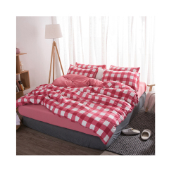 Wholesale Comforter Bedding Set, White And Rose Red Plaid Bedding Sets Home/