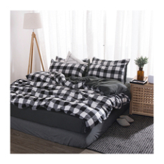 Wholesale Comforter Bedding Set, White And Rose Red Plaid Bedding Sets Home/