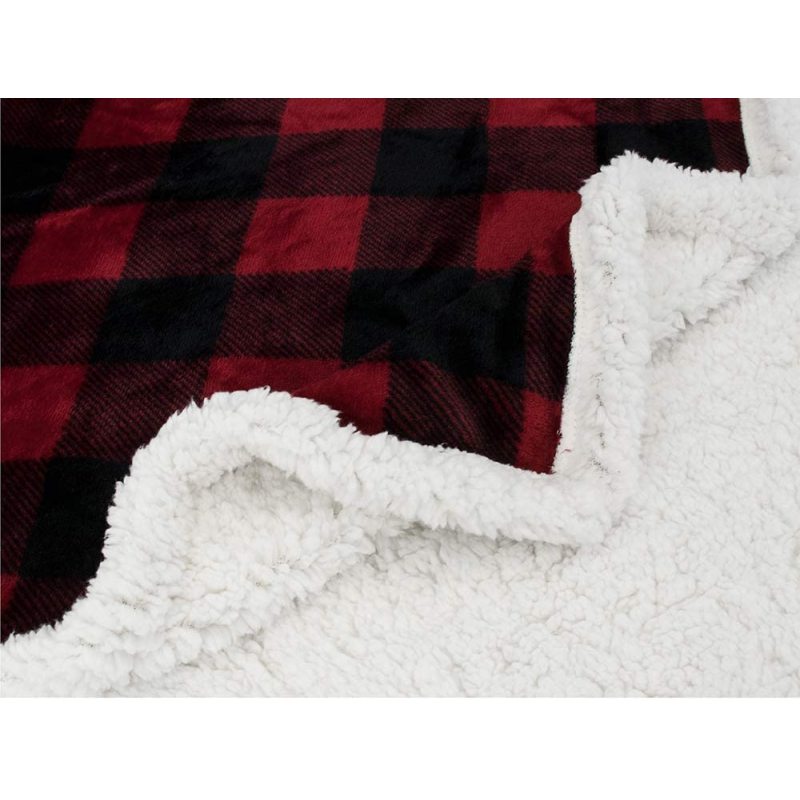 Soft Winter Blanket Christmas Gift, Sherpa Flannel Double Layer Fluffy Blanket#