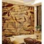 3D Curtain Printing Blackout Polyester Photo Fabric For Room Bedroom Window,Bamboo Pattern Classic Home Decor/