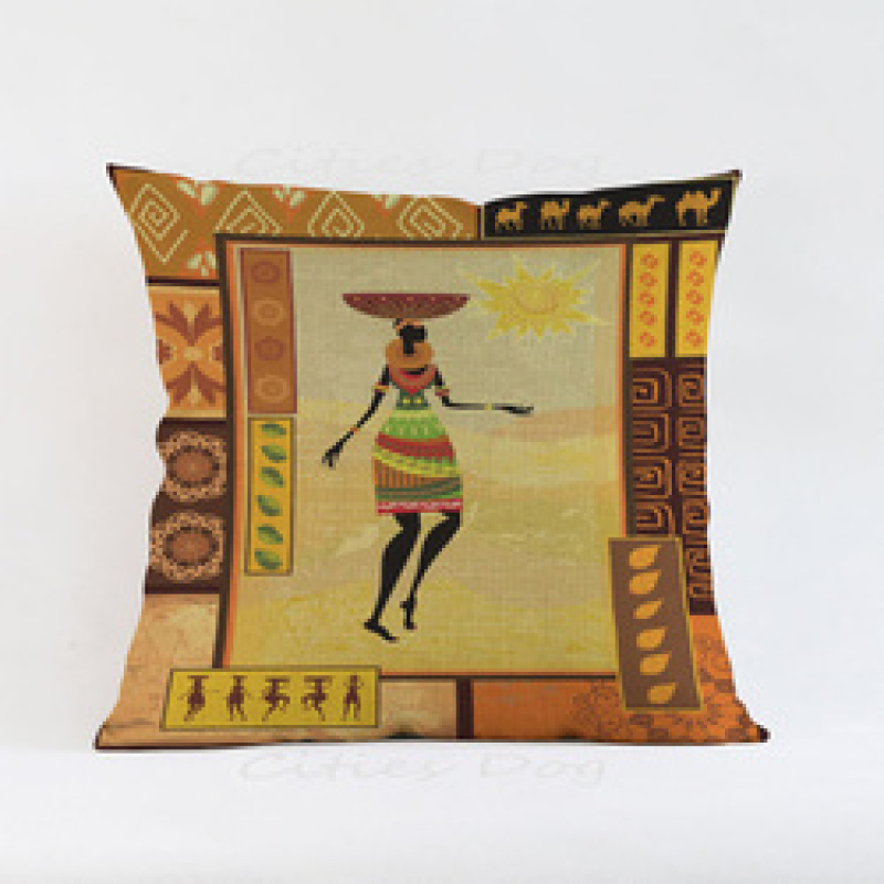 Custom Sofa Waterproof Fabric Outdoor Cushion Cover, African Women Pillows/