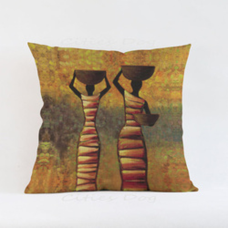 Custom Sofa Waterproof Fabric Outdoor Cushion Cover, African Women Pillows/