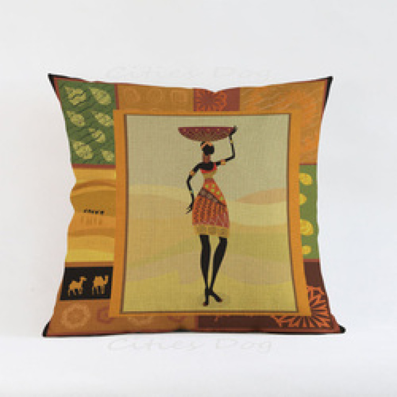 Custom Sofa Waterproof Fabric Outdoor Cushion Cover, African Women Pillows/