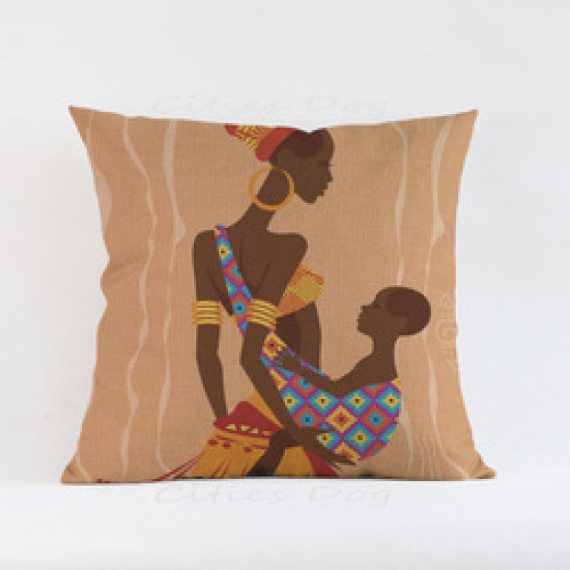 Custom Sofa Waterproof Fabric Outdoor Cushion Cover, African Women Pillows/