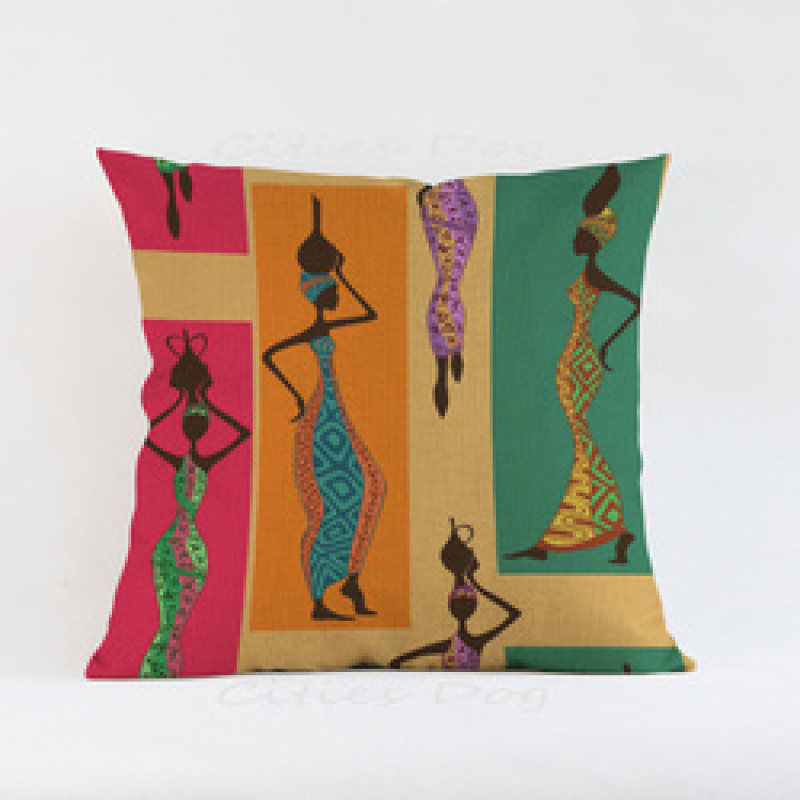 Custom Sofa Waterproof Fabric Outdoor Cushion Cover, African Women Pillows/