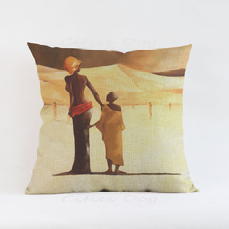 Custom Sofa Waterproof Fabric Outdoor Cushion Cover, African Women Pillows/