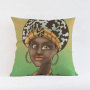 Custom Sofa Waterproof Fabric Outdoor Cushion Cover, African Women Pillows/