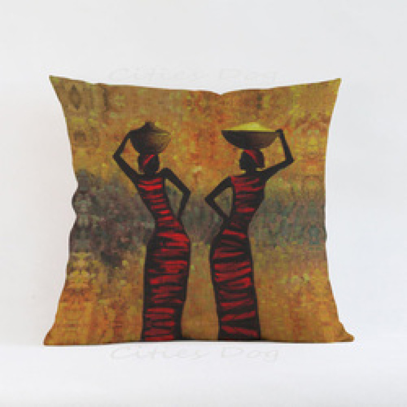 Custom Sofa Waterproof Fabric Outdoor Cushion Cover, African Women Pillows/