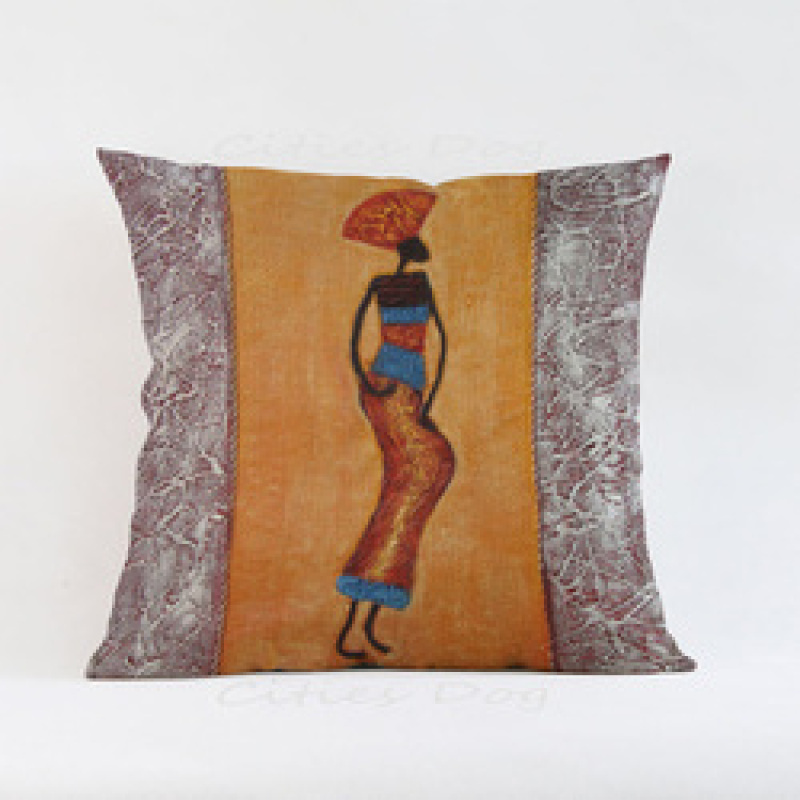Custom Sofa Waterproof Fabric Outdoor Cushion Cover, African Women Pillows/