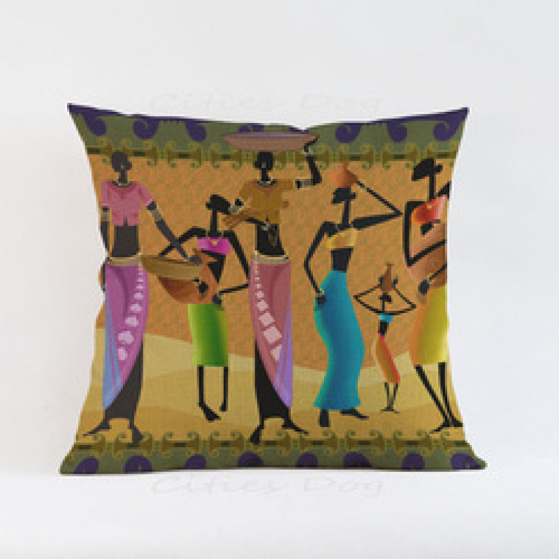 Custom Sofa Waterproof Fabric Outdoor Cushion Cover, African Women Pillows/