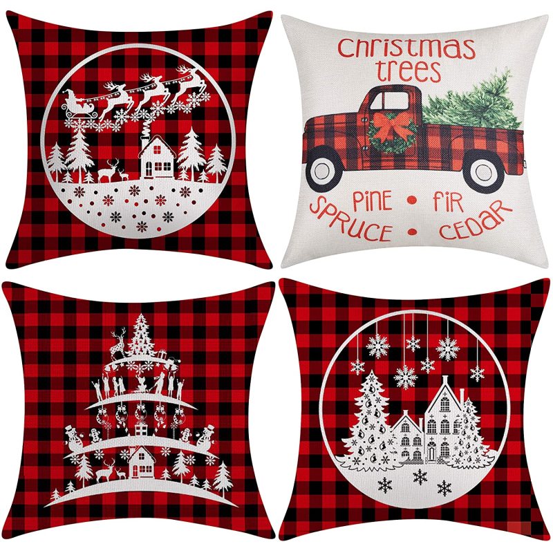 New Year 2022 Decor Linen Christmas Pillowcase Merry Christmas Decorations for Home Pillowcases/