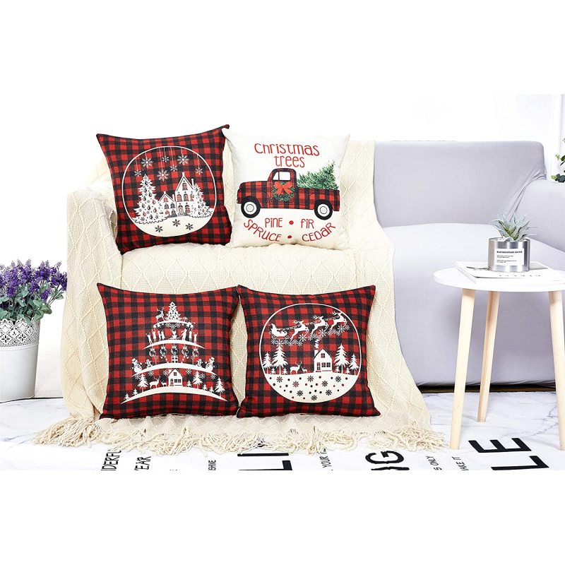New Year 2022 Decor Linen Christmas Pillowcase Merry Christmas Decorations for Home Pillowcases/