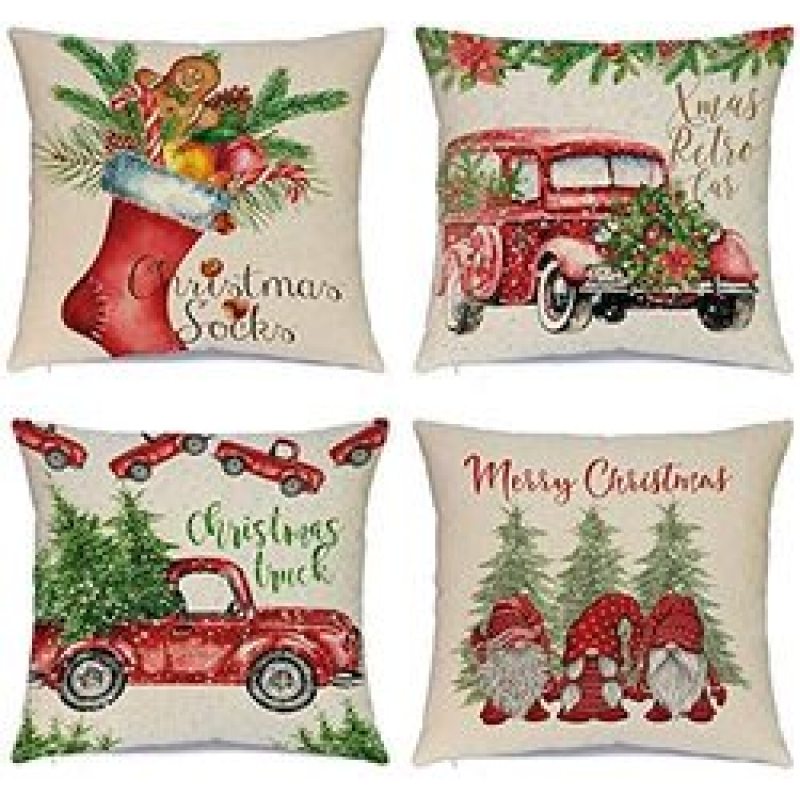 New Year 2022 Decor Linen Christmas Pillowcase Merry Christmas Decorations for Home Pillowcases/