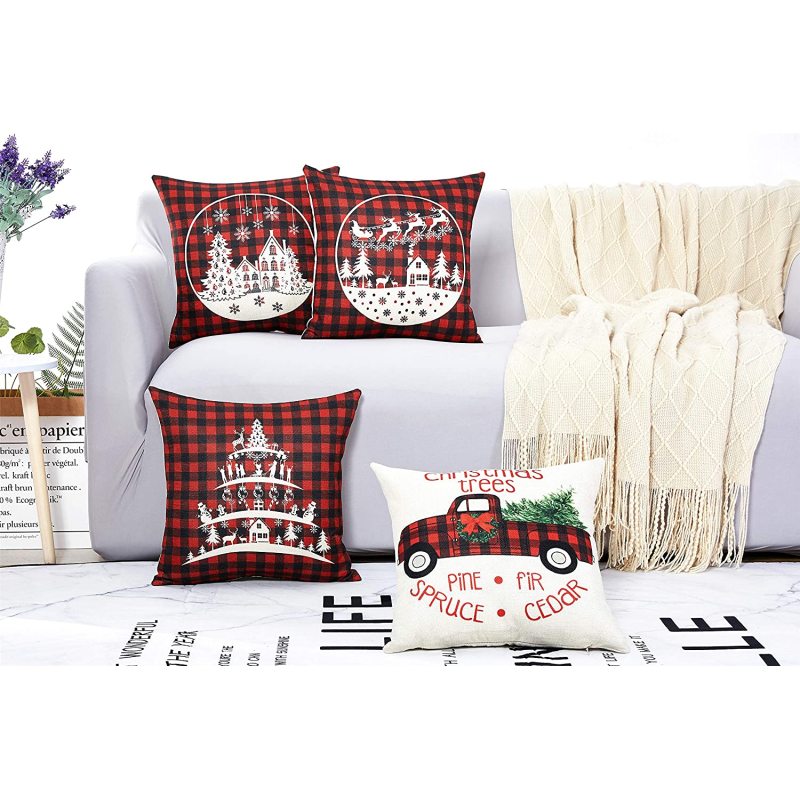 New Year 2022 Decor Linen Christmas Pillowcase Merry Christmas Decorations for Home Pillowcases/