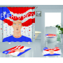 Wholesale Modern Shower Curtain, Inexpensive Puerto Rico Flag Shower Curtain Set#