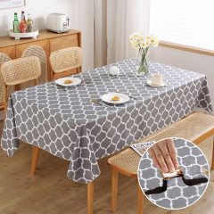 Wholesale High Quality Black White Flannel backing Water Proof Plastic Tablecloth For Party Kitchen Living room