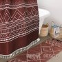 Printing Waffle Weave Shower Curtains,  OEM Factory Wholesale Shower Curtains with Tassel$