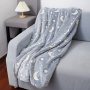 2022 Soft Fleece with Star Moon Pattern Glow in the Dark Throw luminous Blanket for Kids Fits All Seasons Gray