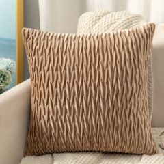 New Velvet Wave Pleated Pillowcase 45*45 Cushion Cover, Nordic Home Decor Geometric Stripe Sofa Decorative Throw Cushion Cover/