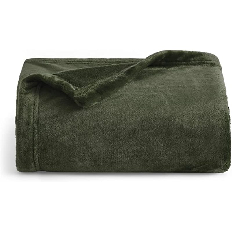 olive-green Cashmere Throw Blankets Super Soft Thicken Flannel Fleece Bed Linens Velvet Sheet King Blankets On sofa