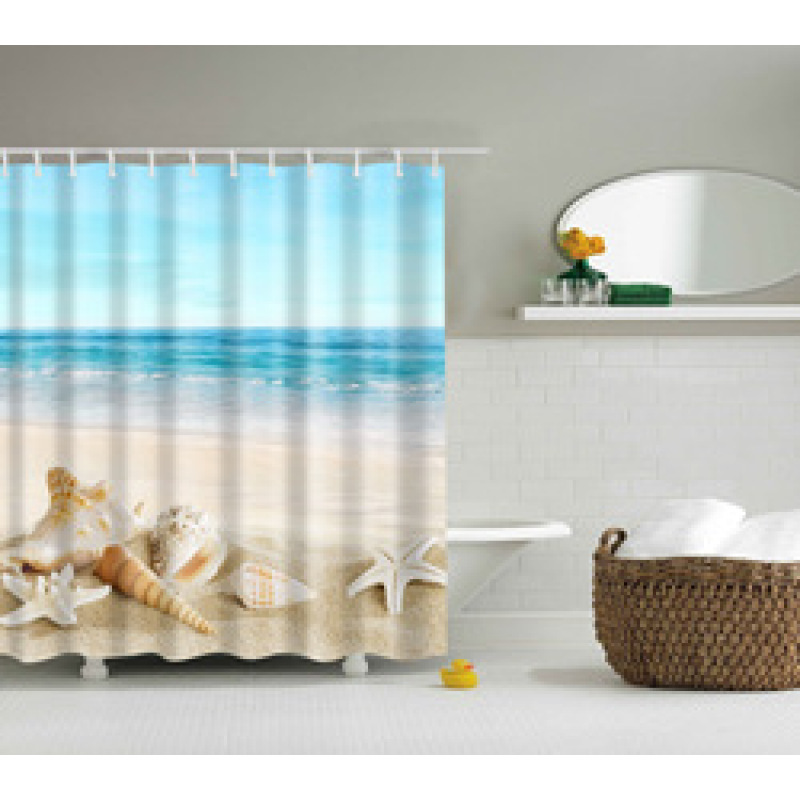 Customized size polyester Mildew-Proof Shower Curtain  Retro Door Spring Garden Wall Decor Cloth Bathroom Waterproof Curtains