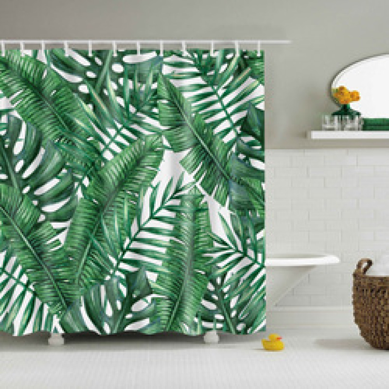 Customized size polyester Mildew-Proof Shower Curtain  Retro Door Spring Garden Wall Decor Cloth Bathroom Waterproof Curtains