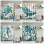 Customized size polyester Mildew-Proof Shower Curtain  Retro Door Spring Garden Wall Decor Cloth Bathroom Waterproof Curtains