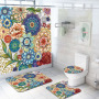 Customized size polyester Mildew-Proof Shower Curtain  Retro Door Spring Garden Wall Decor Cloth Bathroom Waterproof Curtains