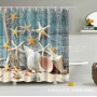 Customized size polyester Mildew-Proof Shower Curtain  Retro Door Spring Garden Wall Decor Cloth Bathroom Waterproof Curtains