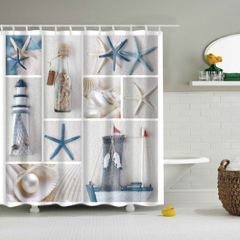 Customized size polyester Mildew-Proof Shower Curtain  Retro Door Spring Garden Wall Decor Cloth Bathroom Waterproof Curtains