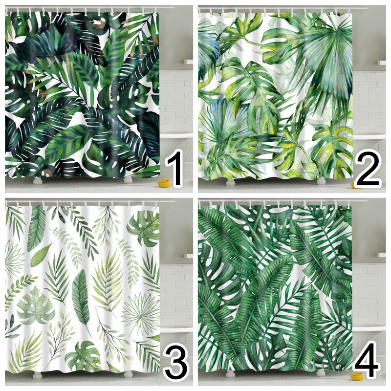Customized size polyester Mildew-Proof Shower Curtain  Retro Door Spring Garden Wall Decor Cloth Bathroom Waterproof Curtains