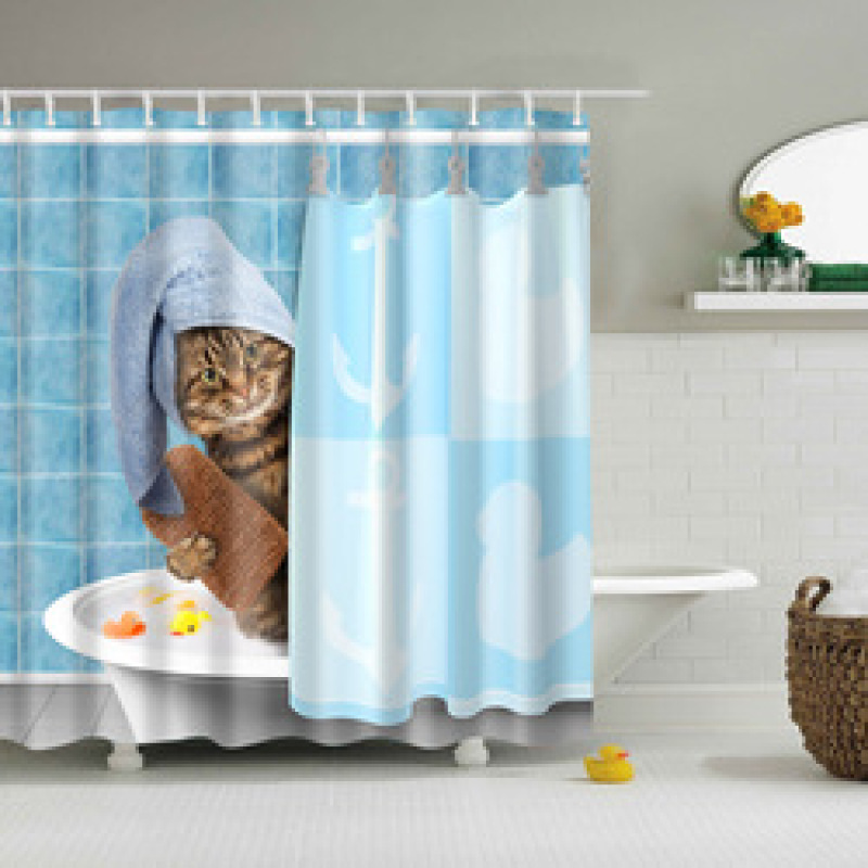 Customized size polyester Mildew-Proof Shower Curtain  Retro Door Spring Garden Wall Decor Cloth Bathroom Waterproof Curtains