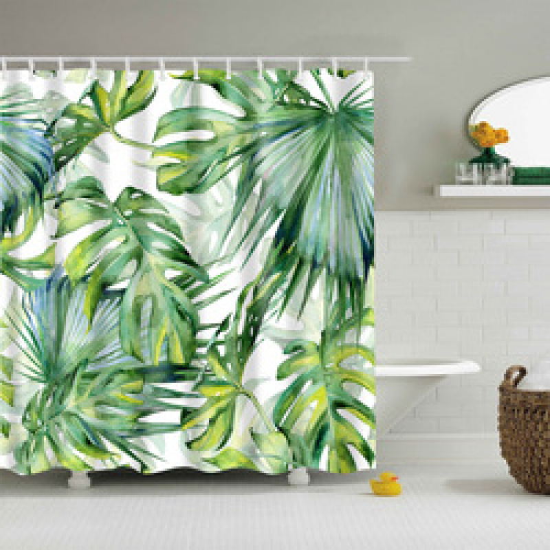 Customized size polyester Mildew-Proof Shower Curtain  Retro Door Spring Garden Wall Decor Cloth Bathroom Waterproof Curtains