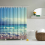 Customized size polyester Mildew-Proof Shower Curtain  Retro Door Spring Garden Wall Decor Cloth Bathroom Waterproof Curtains