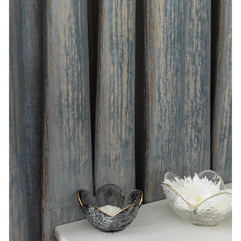 Custom Super Soft Blue Velvet Sunblock Curtains, Home Decor Curtains For The Living Room European Embossed Cortinas/