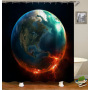 Amazon hot selling high-end 3D EVA shower curtain novel cat eye pattern curtain Shower curtain/