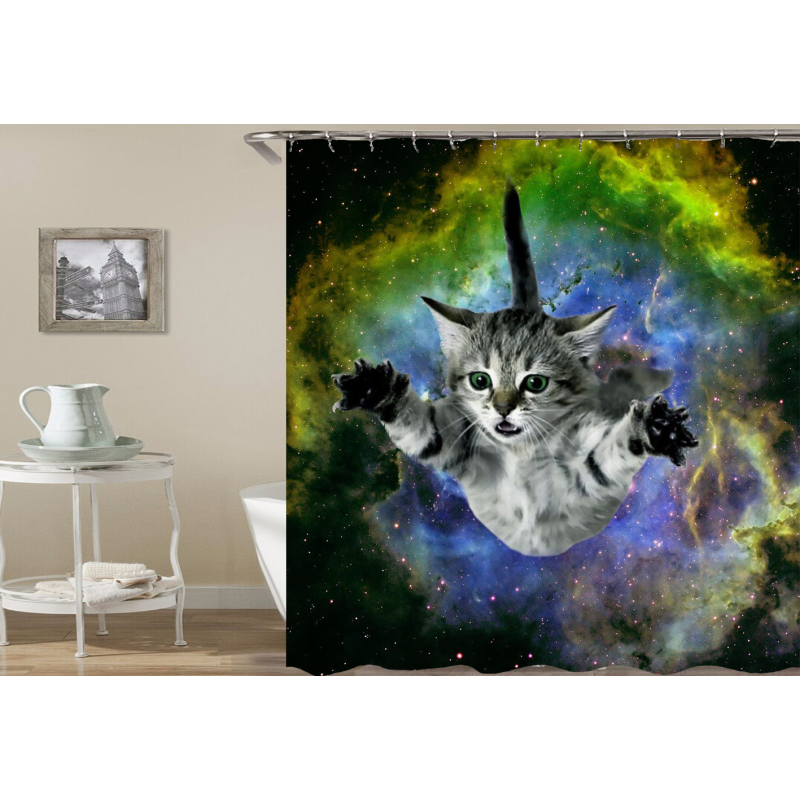 Amazon hot selling high-end 3D EVA shower curtain novel cat eye pattern curtain Shower curtain/