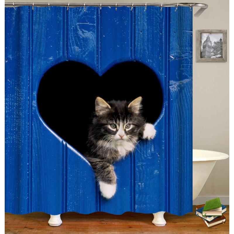 Amazon hot selling high-end 3D EVA shower curtain novel cat eye pattern curtain Shower curtain/